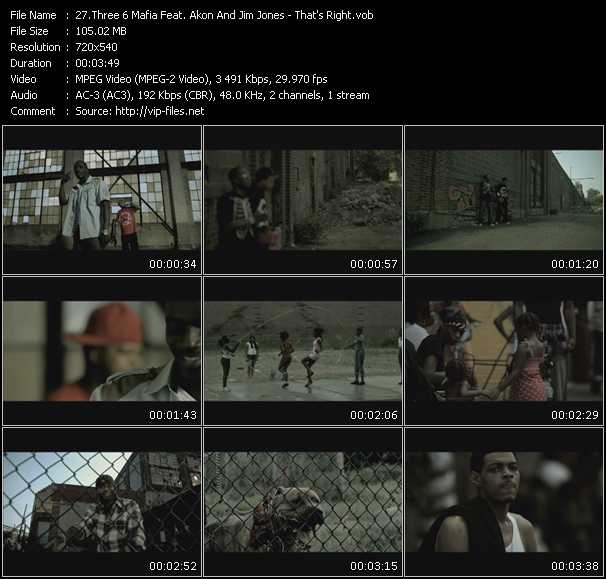 Three 6 Mafia Feat. Akon And Jim Jones video ”That's Right” from dvd ”Rock America Urban September 2008”