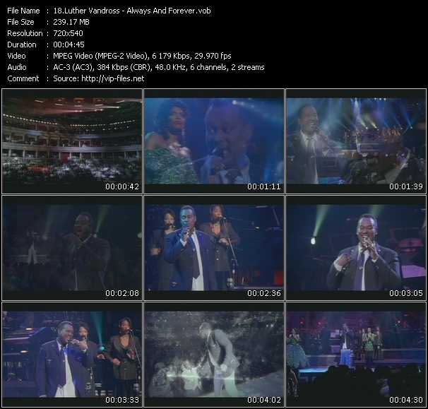 Luther Vandross video ”Always And Forever (Live)” from dvd ”RnB Hits 2002”