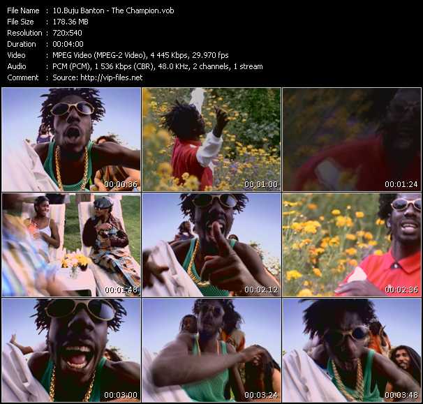 Buju Banton video ”The Champion” from dvd ”Screenplay VJ-Pro Classic Vision Reggae Vol.3 September 2010”