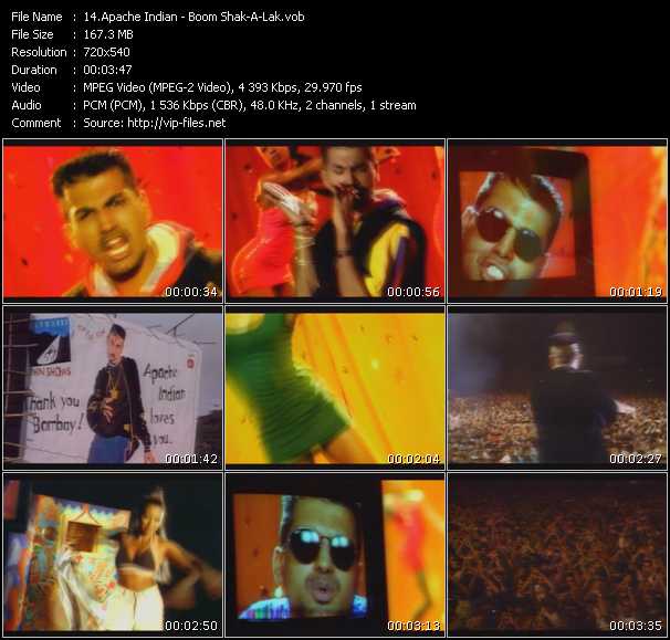 Apache Indian video ”Boom Shack-A-Lak” from dvd ”Screenplay VJ-Pro Classic Vision Reggae Vol.3 September 2010”