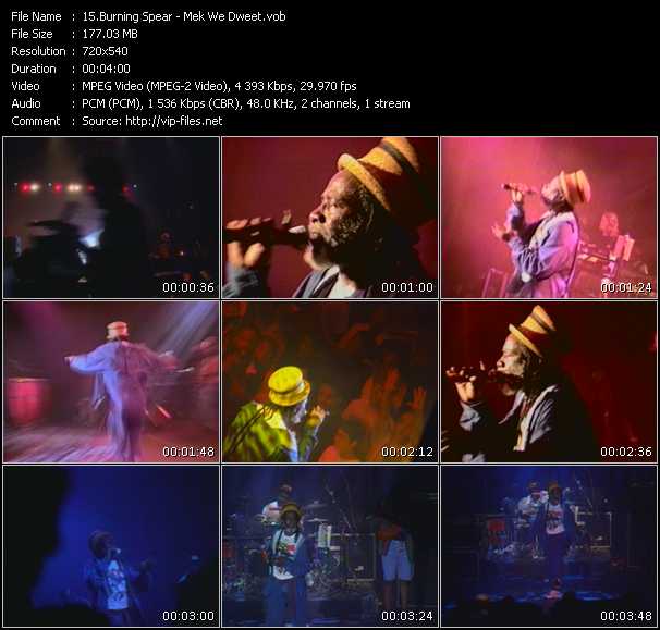 Burning Spear video ”Mek We Dweet” from dvd ”Screenplay VJ-Pro Classic Vision Reggae Vol.3 September 2010”