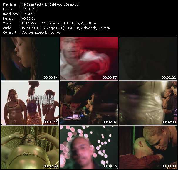 Sean Paul video ”Hot Gal-Deport Dem” from dvd ”Screenplay VJ-Pro Classic Vision Reggae Vol.3 September 2010”