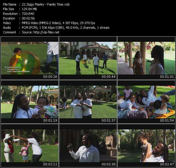 Ziggy Marley video ”Family Time” from dvd ”Screenplay VJ-Pro Classic Vision Reggae Vol.3 September 2010”