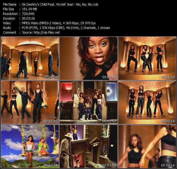 Destiny's Child Feat. Wyclef Jean video ”No, No, No” from dvd ”Screenplay VJ-Pro Classic Vision 90s Pop Vol.6 October 2010”