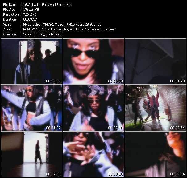 Aaliyah video ”Back And Forth” from dvd ”Screenplay VJ-Pro Classic Vision 90s Pop Vol.6 October 2010”