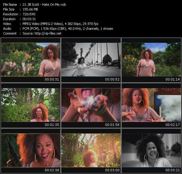 Jill Scott video ”Hate On Me” from dvd ”Screenplay VJ-Pro Hits Vision January 2008”