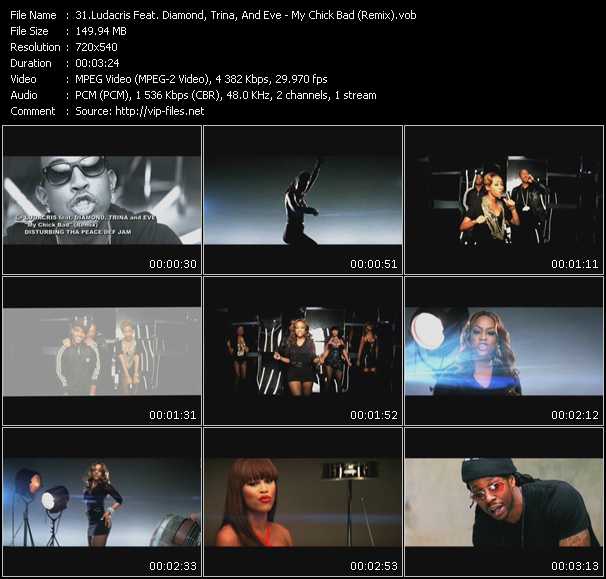 Ludacris Feat. Diamond, Trina, And Eve video ”My Chick Bad (Remix)” from dvd ”Screenplay VJ-Pro Hits Vision May 2010”