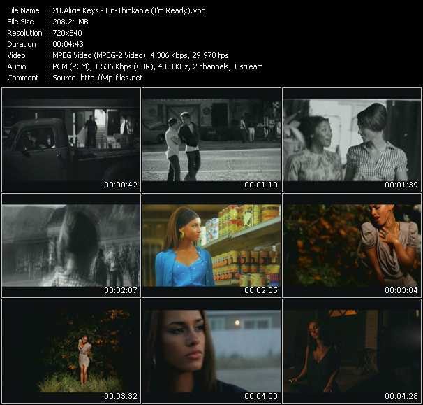 Alicia Keys video ”Un-Thinkable (I'm Ready)” from dvd ”Screenplay VJ-Pro Hits Vision June 2010”