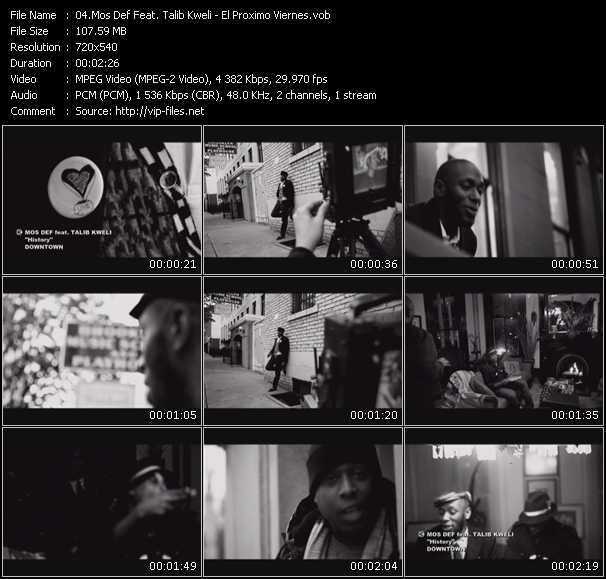 Mos Def Feat. Talib Kweli video ”El Proximo Viernes” from dvd ”Screenplay VJ-Pro Urban Vision March 2010”