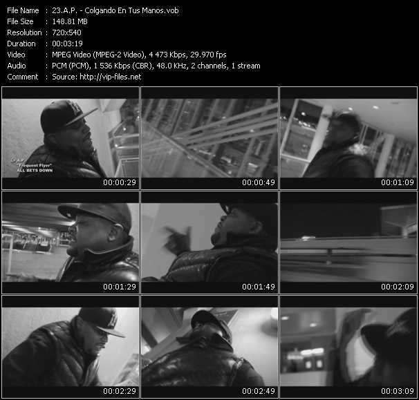 A.P. video ”Colgando En Tus Manos” from dvd ”Screenplay VJ-Pro Urban Vision March 2010”