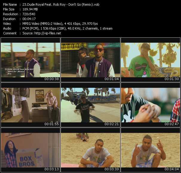 Dude Royal Feat. Rob Roy video ”Don't Go (Remix)” from dvd ”Screenplay VJ-Pro Urban Vision April 2010”