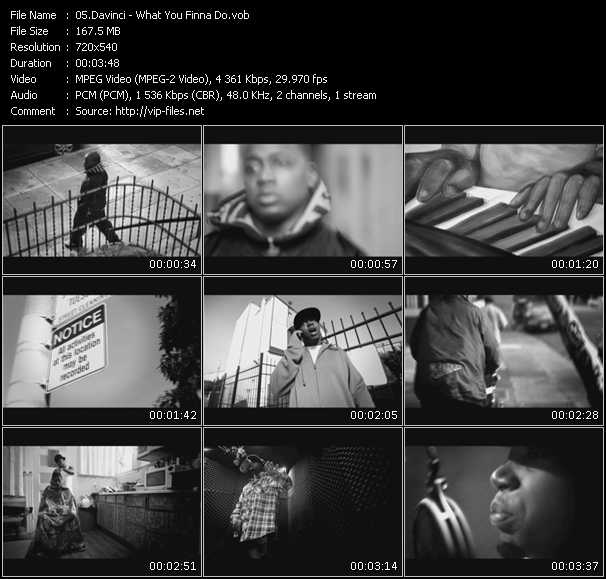Davinci video ”What You Finna Do” from dvd ”Screenplay VJ-Pro Urban Vision May 2010”
