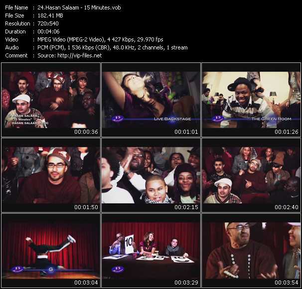 Hasan Salaam video ”15 Minutes” from dvd ”Screenplay VJ-Pro Urban Vision May 2010”
