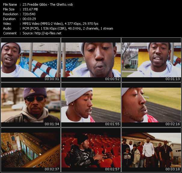 Freddie Gibbs video ”The Ghetto” from dvd ”Screenplay VJ-Pro Urban Vision June 2010”