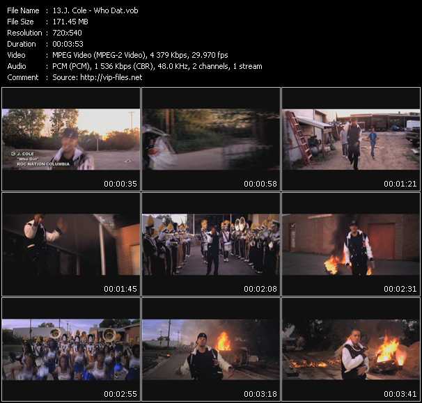 J. Cole video ”Who Dat” from dvd ”Screenplay VJ-Pro Urban Vision August 2010”