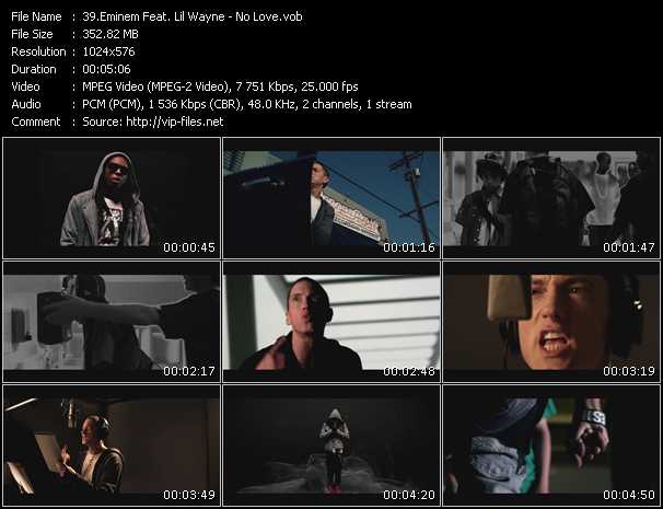 Eminem Feat. Lil' Wayne video ”No Love” from dvd ”Vip-Express Videos October 2010”