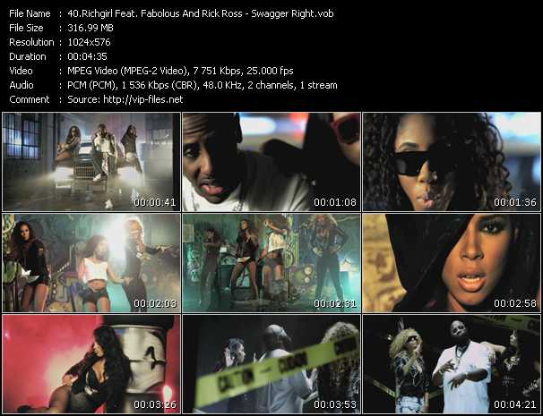 Richgirl Feat. Fabolous And Rick Ross video ”Swagger Right” from dvd ”Vip-Express Videos October 2010”