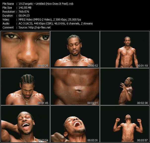 D'Angelo video ”Untitled (How Does It Feel)” from dvd ”Body And Soul. Clips Voller Sinnlichkeit”