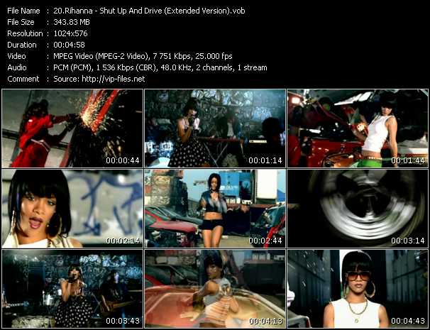 Rihanna video ”Shut Up And Drive (Extended Version)” from dvd ”DTVideos Extended Vol.05”