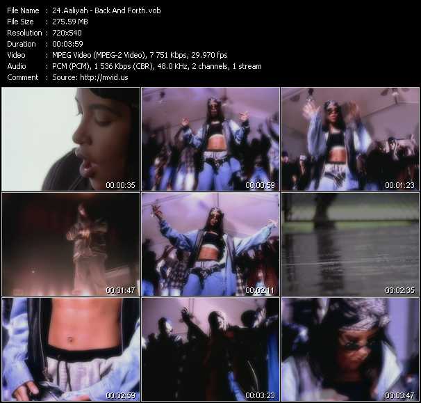 Aaliyah video ”Back And Forth” from dvd ”ETV Network Vital Classics 04. Hitz Of '94”