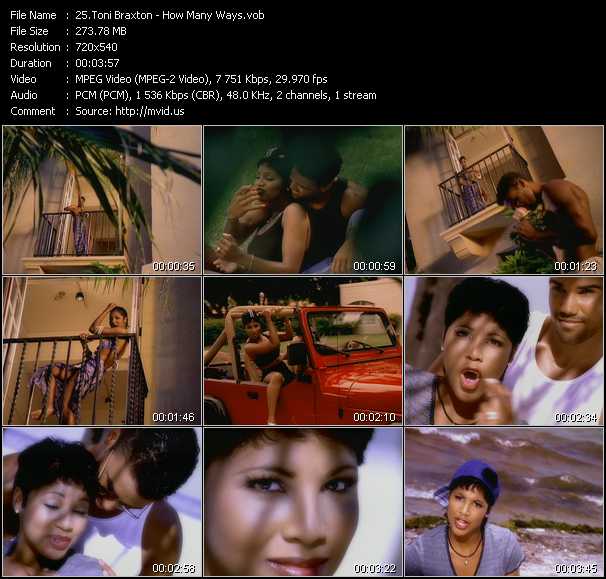 Toni Braxton video ”How Many Ways (R. Kelly Remix)” from dvd ”ETV Network Vital Classics 04. Hitz Of '94”