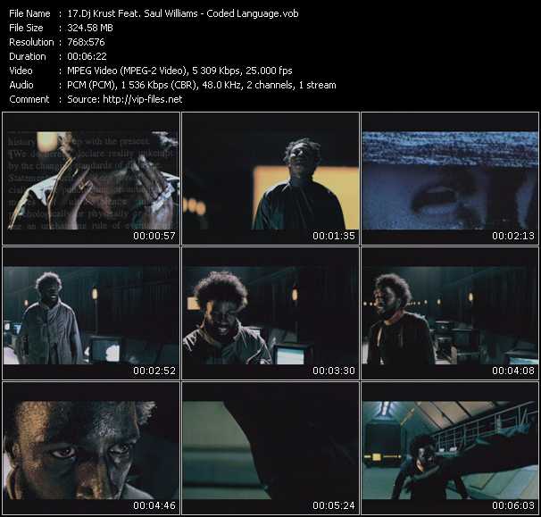 Dj Krust Feat. Saul Williams video ”Coded Language” from dvd ”Introduced 100. Essential Music Videos 1991-2002”