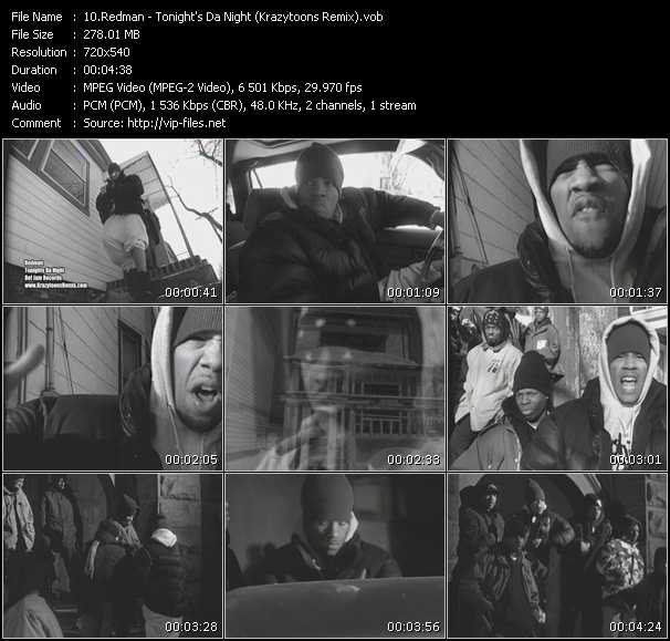 Redman video ”Tonight's Da Night (Krazytoons Remix)” from dvd ”Krazytoons Remix VJ Tools Old School Classic Edition Vol.19”