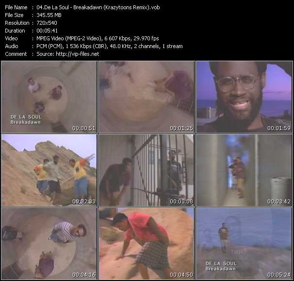 De La Soul video ”Breakadawn (Krazytoons Remix)” from dvd ”Krazytoons Remix VJ Tools Old School Classic Edition Vol.21”