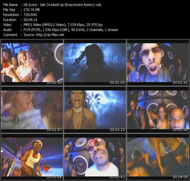 Iconz video ”Get Crunked Up (Krazytoons Remix)” from dvd ”Krazytoons Remix VJ Tools Old School Classic Edition Vol.21”