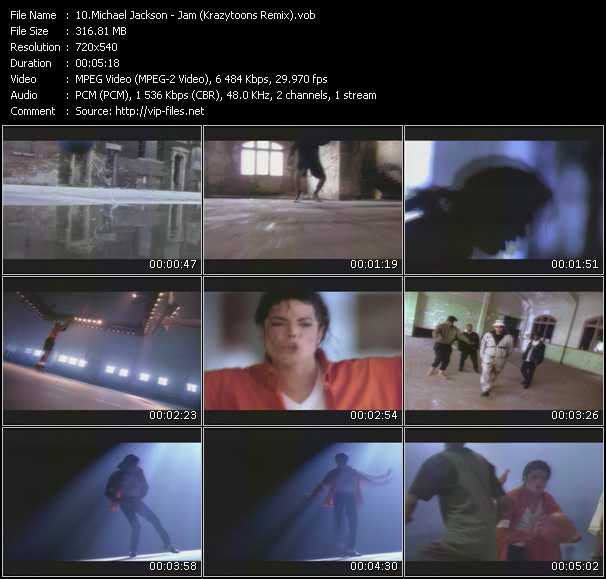 Michael Jackson video ”Jam (Krazytoons Remix)” from dvd ”Krazytoons Remix VJ Tools Old School Classic Edition Vol.21”