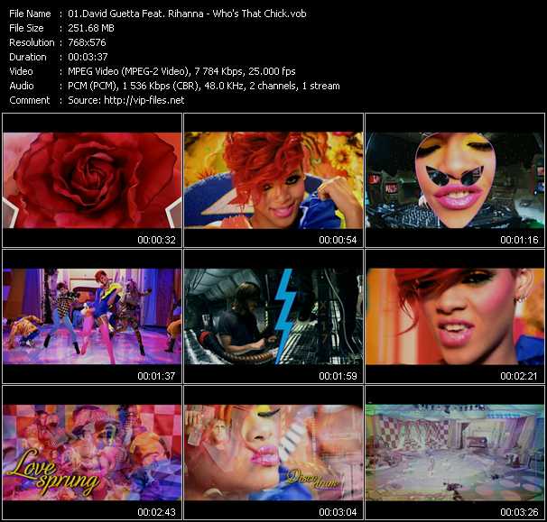 David Guetta Feat. Rihanna video ”Who's That Chick?” from dvd ”MixMash Pop March 2011”