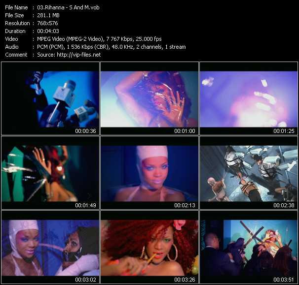 Rihanna video ”S And M” from dvd ”MixMash Pop March 2011”