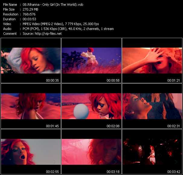 Rihanna video ”Only Girl (In The World)” from dvd ”MixMash Pop November 2010”