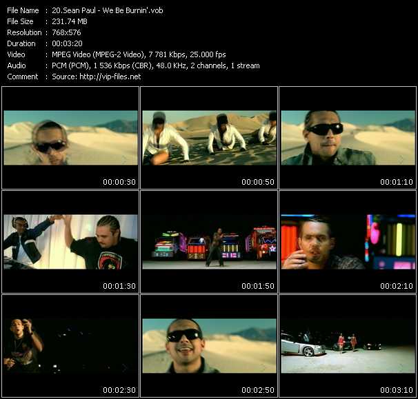 Sean Paul video ”We Be Burnin'” from dvd ”MixMash Reggae Vol.2”