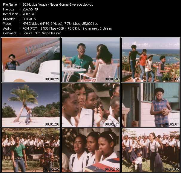 Musical Youth video ”Never Gonna Give You Up” from dvd ”MixMash Reggae Vol.2”