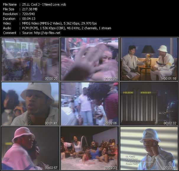 LL Cool J video ”I Need Love” from dvd ”Hot Video Classics Best Of 87-89 Vol.4”