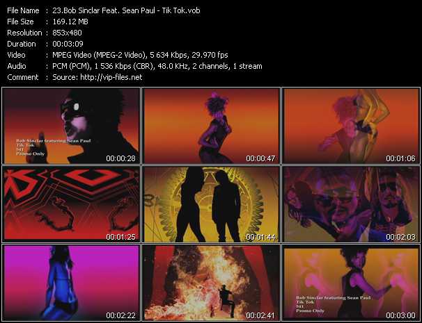 Bob Sinclar Feat. Sean Paul video ”Tik Tok” from dvd ”Club Video March 2011”