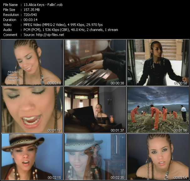 Alicia Keys video ”Fallin'” from dvd ”Canada Hot Video Classics. Best Of 2001 Vol.1”