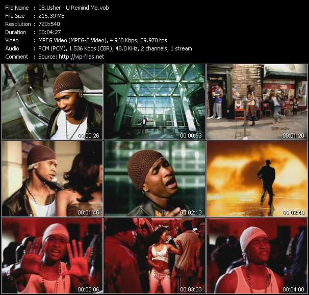 Usher video ”U Remind Me” from dvd ”Canada Hot Video Classics. Best Of 2001 Vol.2”