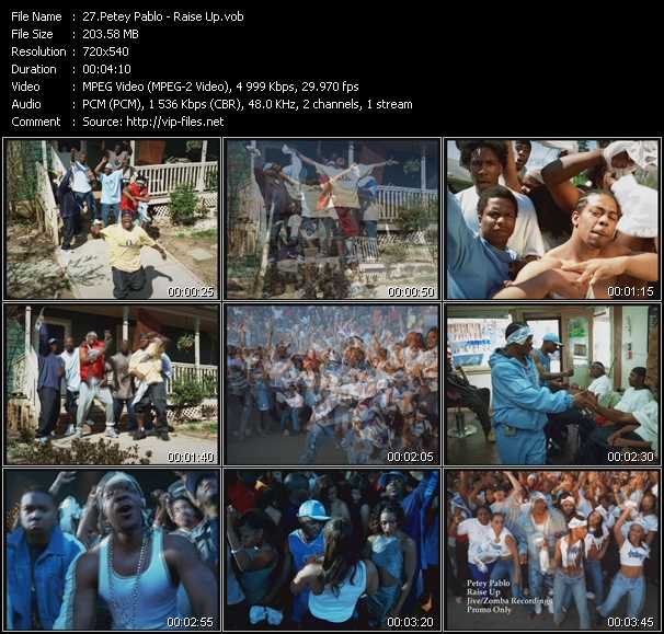 Petey Pablo video ”Raise Up” from dvd ”Canada Hot Video Classics. Best Of 2001 Vol.2”