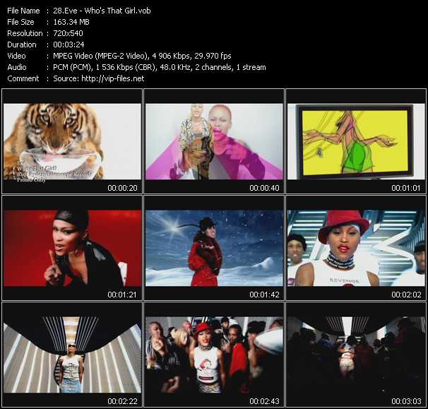 Eve video ”Who's That Girl?” from dvd ”Canada Hot Video Classics. Best Of 2001 Vol.2”