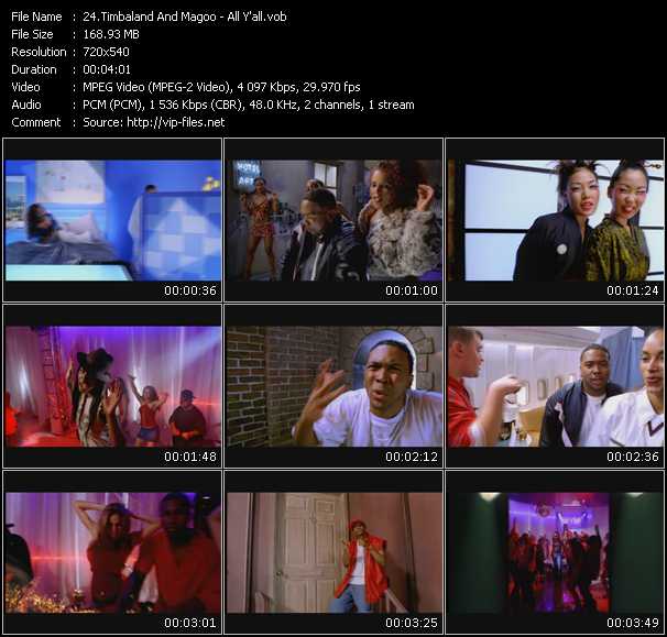 Timbaland And Magoo Feat. Tweet And Sebastian (Garland Mosley) video ”All Y'all” from dvd ”Canada Hot Video January 2002”