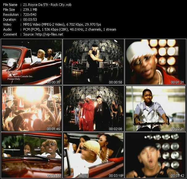 Royce Da 5'9'' video ”Rock City” from dvd ”Canada Hot Video March 2002”