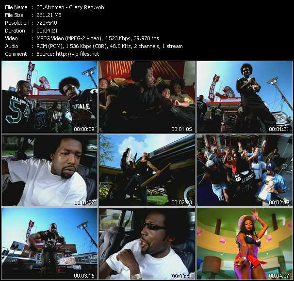 Afroman video ”Crazy Rap” from dvd ”Canada Hot Video March 2002”