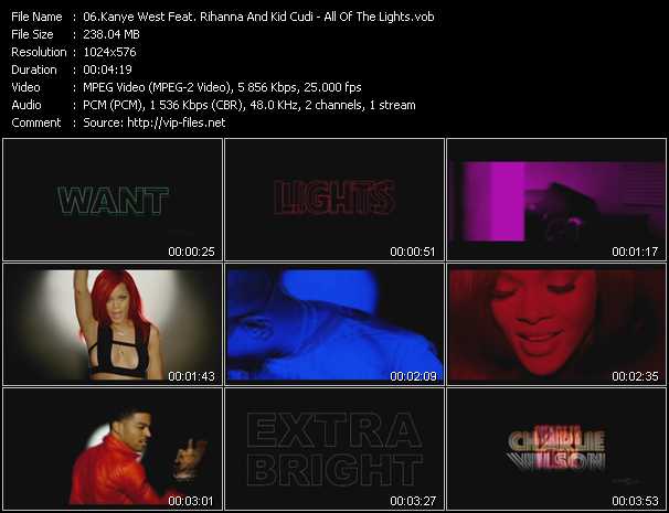 Kanye West Feat. Rihanna And Kid Cudi video ”All Of The Lights” from dvd ”UK Chart Video April 2011”