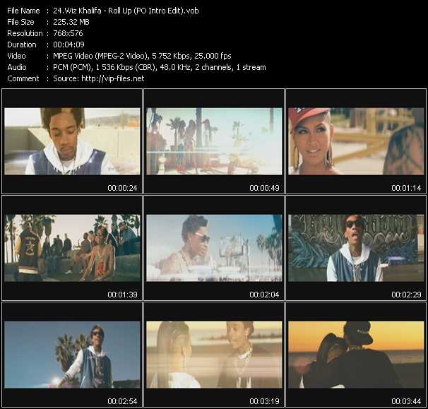 Wiz Khalifa video ”Roll Up (PO Intro Edit)” from dvd ”UK Chart Video May 2011”