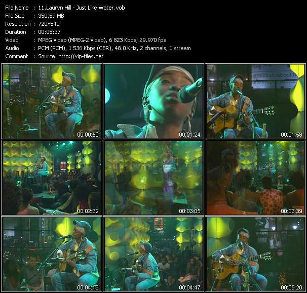 Lauryn Hill video ”Just Like Water” from dvd ”Canada Hot Video June 2002”