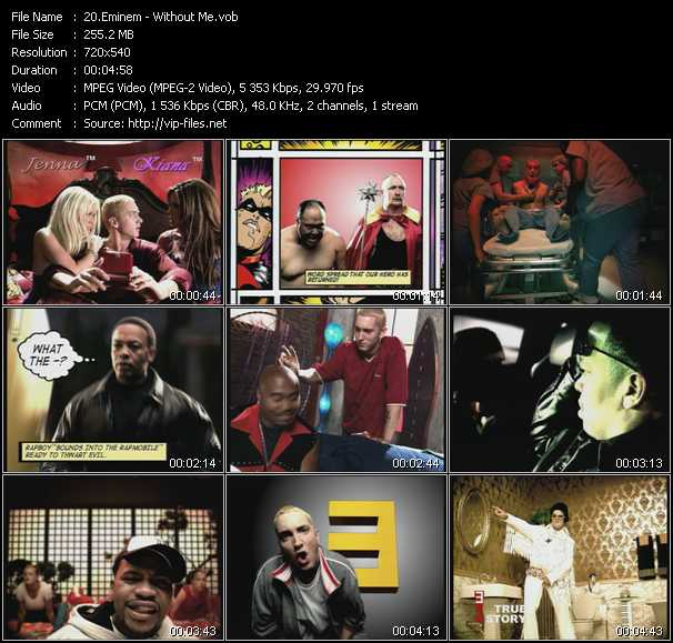 Eminem video ”Without Me” from dvd ”Canada Hot Video June 2002”