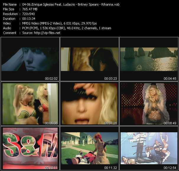 Enrique Iglesias Feat. Ludacris - Britney Spears - Rihanna video ”Tonight (I'm Lovin' You) (PO Intro Edit) - Piece Of Me (Bimbo Jones Remix) - S And M (PO Intro Edit)” from dvd ”Dance Mix Video April 2011”