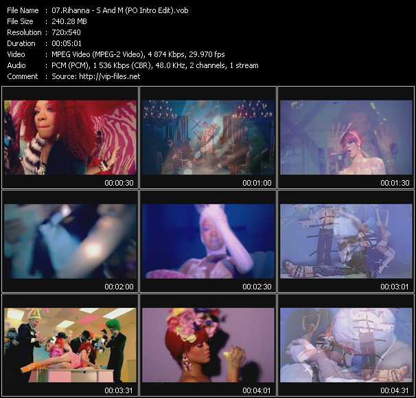 Rihanna video ”S And M (PO Intro Edit)” from dvd ”Express Video February 2011 Week 4”